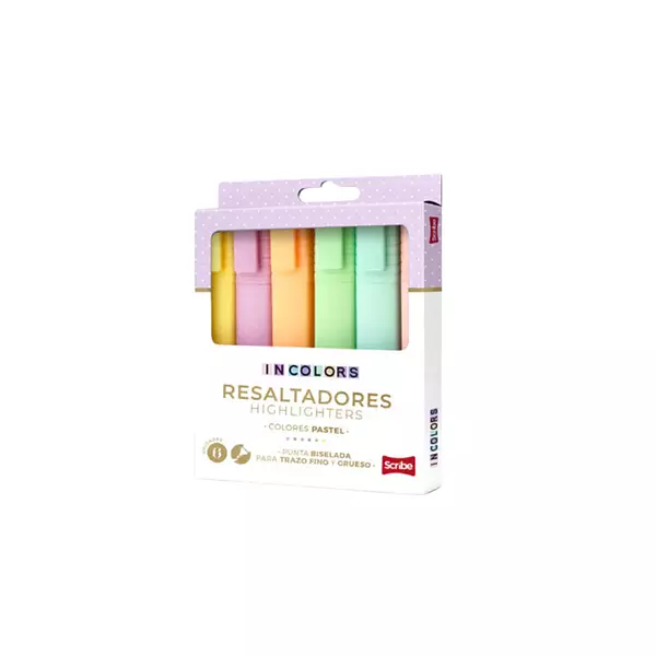 Resaltadores Scribe Pastel Incolors X6