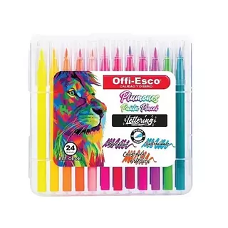 Plumones Punta Pincel Offi-Esco X24