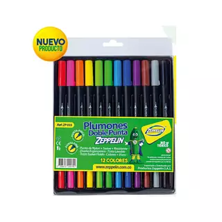 Plumones Zeppelin Doble Punta X12