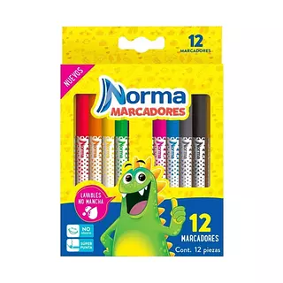 Marcador Norma Plumones Lavables X12