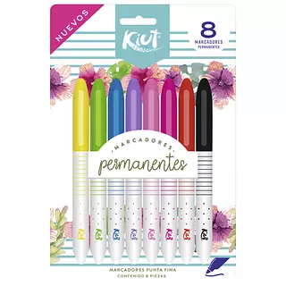 Marcador Kiut Permanente Punta Fina X8