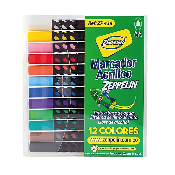 Marcadores Zeppelin Acrilico X12