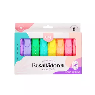 Resaltadores Kiut Pastel Caja X8