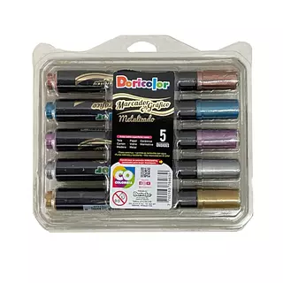 Marcadores Gráficos Doricolor Metalizado X5