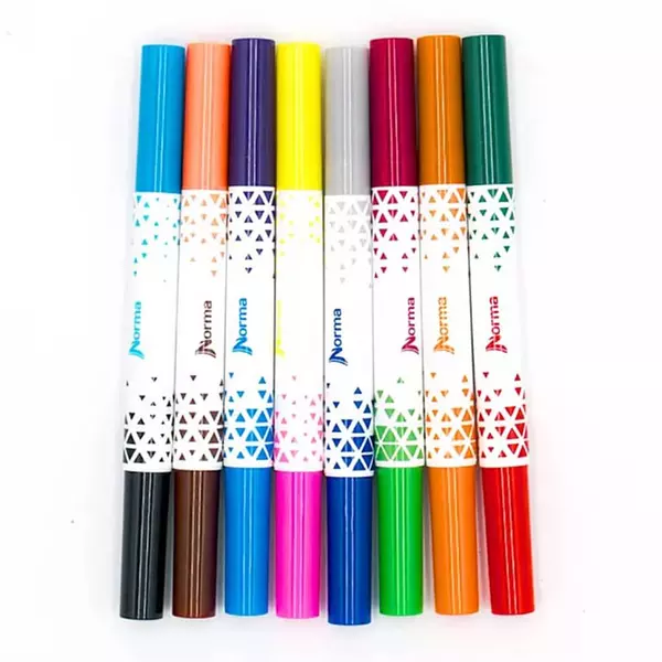 Marcadores Lavables Doble Punta Norma X8