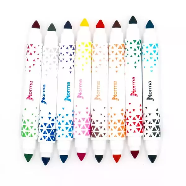 Marcadores Lavables Doble Punta Norma X8