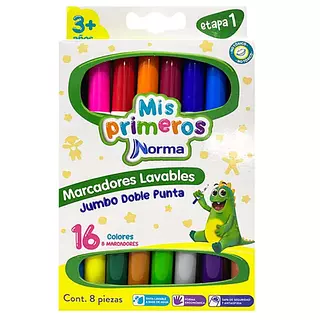 Marcadores Lavables Doble Punta Norma X8