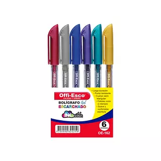 Bolígrafos Gel Escarchado Offi-Esco X6 Bolígrafos Gel Escarchado Offi-Esco X6