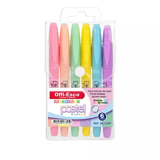 Resaltadores Offi-Esco Pastel X6