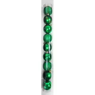 Bola Navideñas Tubo Verde X 9