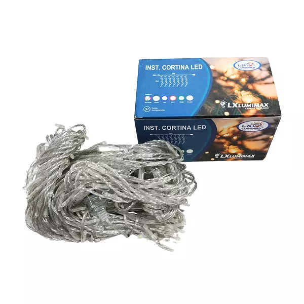 Luces Led Cortina 400 Bombillos Cable Blanco Multicolor Navi