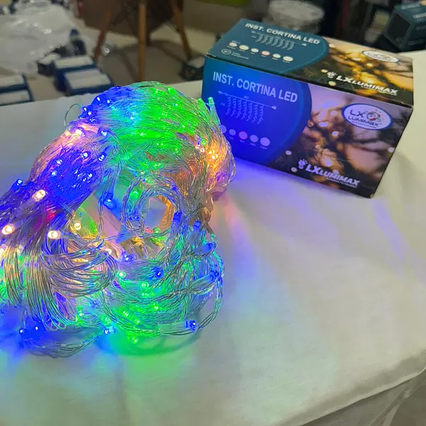 Luces Led Cortina 400 Bombillos Cable Blanco Multicolor Navi