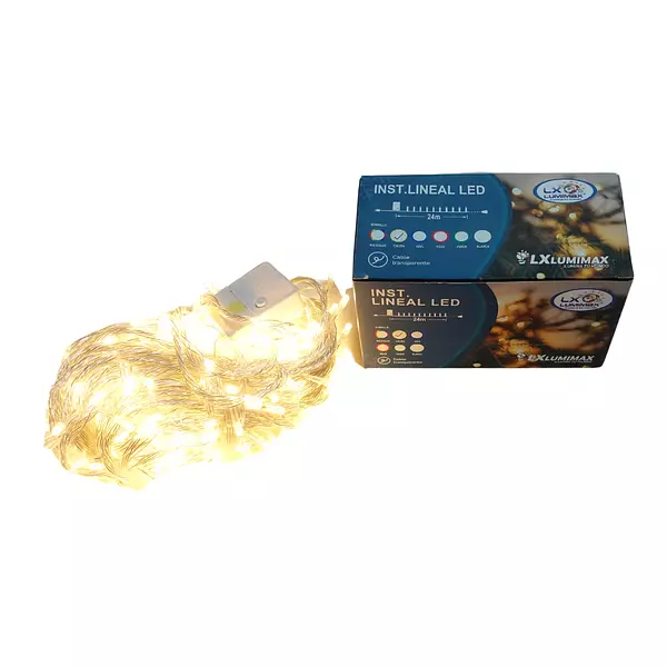 Luces Led Lineal 282 Bombillos Cable Blanco Color Calida Nav