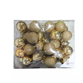 Bola Navideña Tubo Color Dorado X 40