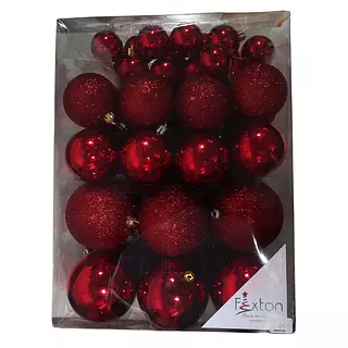 Bola De Navidad Tubo Color Rojo X 60