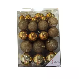 Bola De Navidad Tubo Color Mix Dorado X 60