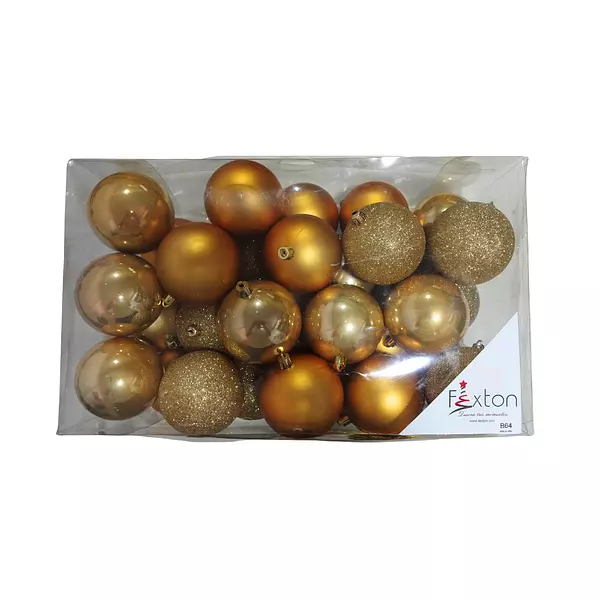 Bola De Navidad Tubo Color Dorado X 30