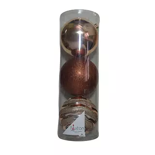 Bolas De Navidad Tubo Cafe Claro