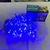 Luces Led Lluvia 96 Bombillos Cable Blanco Color Azul Navida