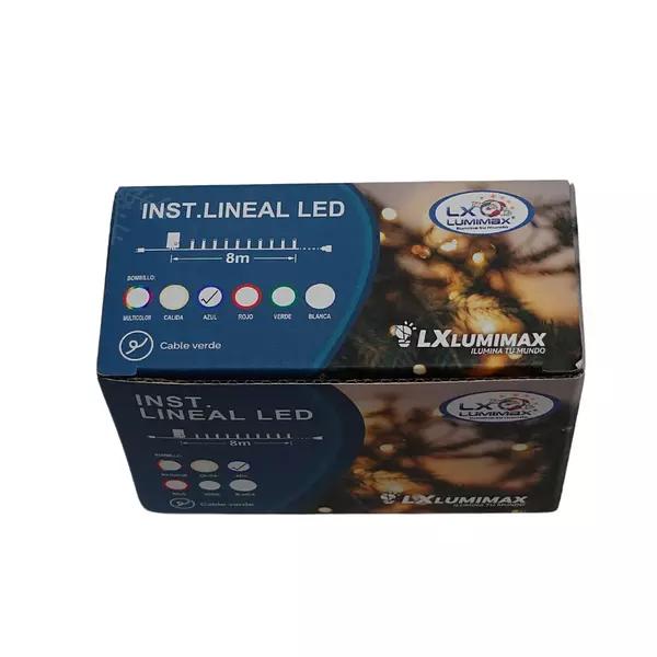 Luces Led Lineal 96 Bombillos Cable Verde Color Azul Navidad