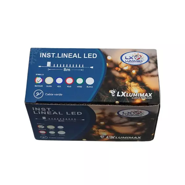 Luces Led Lineal 96 Bombillos Cable Verde Multicolor Navidad