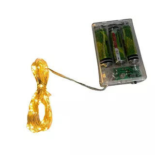 Luces Led Lineal Bateria 50 Bombillos Cable Blanco Color Cal