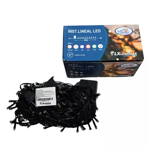 Luces Led Lineal 282 Bombillos Cable Verde Color Blanca Navi