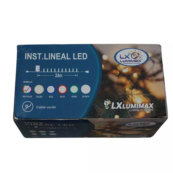 Luces Led Lineal 282 Bombillos Cable Verde Multicolor Navida