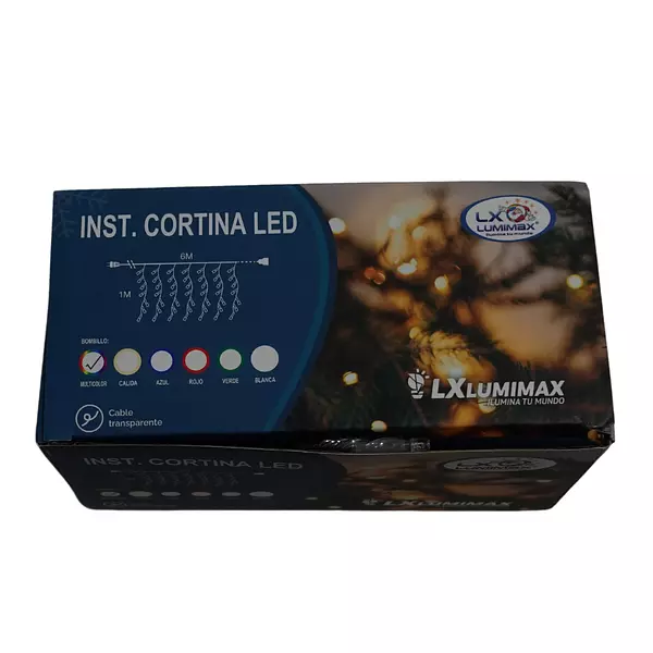 Luces Led Cortina 260 Bombillos Cable Blanco Multicolor Navi