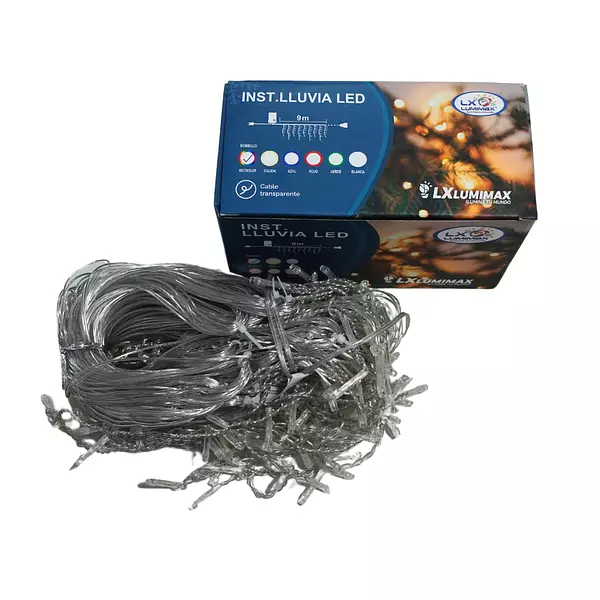 Luces Led Cortina 260 Bombillos Cable Blanco Multicolor Navi