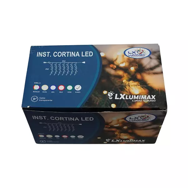 Luces Led Cortina 260 Bombillos Cable Blanco Color Blanca Na