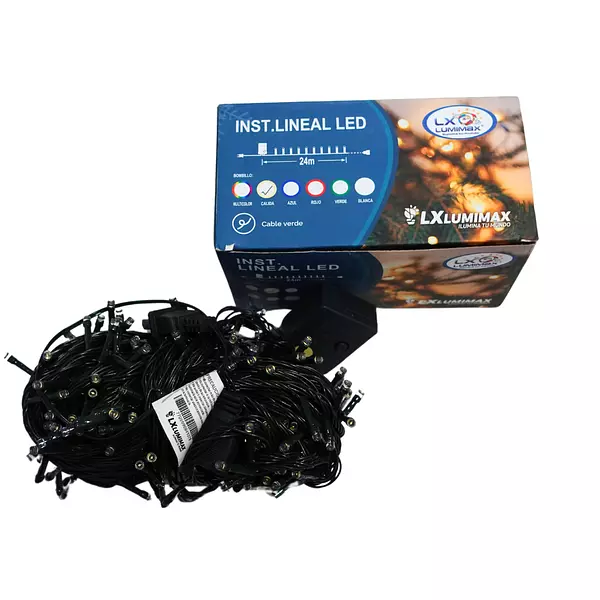 Luces Led Lineal 460 Bombillos Cable Verde Color Calida Navi