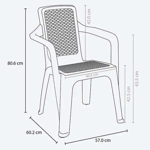 Silla Eterna Con Brazos Wengue 7200