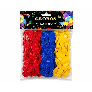 Paquete Globos Tricolor X12