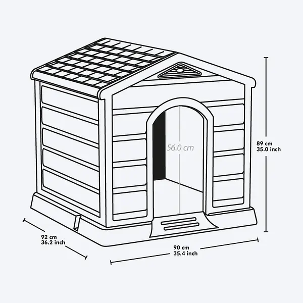 Casa Para Perro Razas Medianas Y Grandes Gris Hielo Terracot