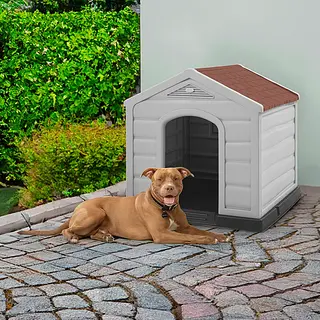 Casa Para Perro Razas Medianas Y Grandes Gris Hielo Terracot