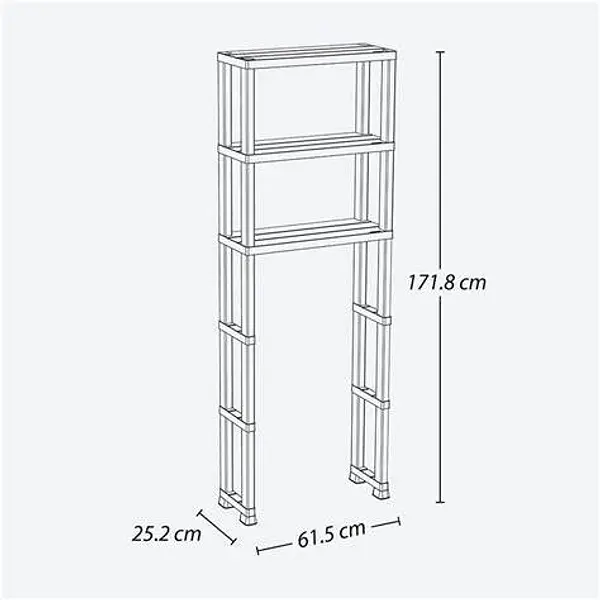 Estante Organizador De Baño 3 Niveles Gris Hielo