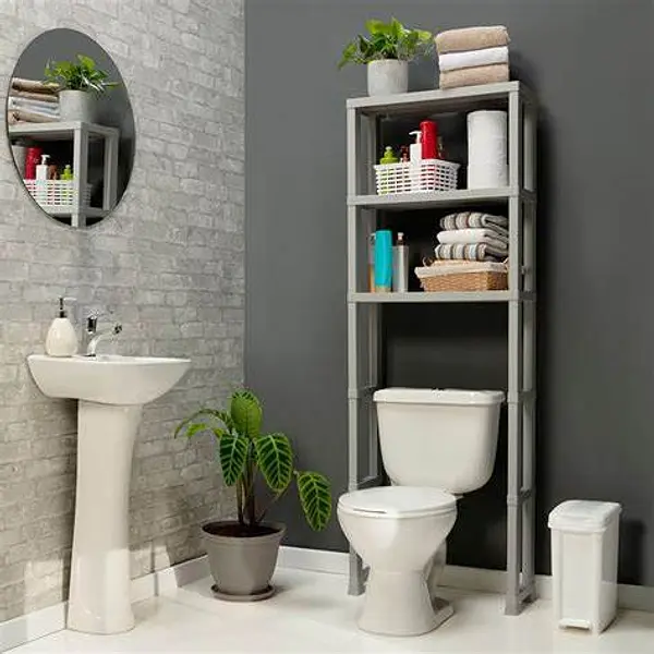 Estante Organizador De Baño 3 Niveles Gris Hielo
